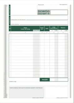 Druki akcydensowe przeznaczone do wypełniania, wykorzystywane w czynnościach urzędowych, handlowych. Niezbędne w funkcjonowaniu firm, urzędów i innych jednostek zgodnie z obowiązującymi normami prawnymi.
