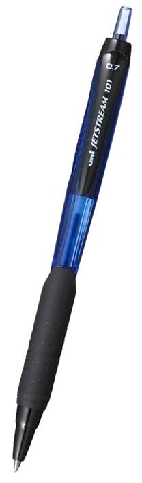 Długopis kulkowy Jetstream Uni SXN-101 z szybkoschnącym tuszem, lekko pisze i nie przerywa, nawet na śliskim papierze np. fakturach. Długopis wyposażony jest w gumowy uchwyt dzięki czemu zapewnia komfort pisania.
   *Kolor tuszu: niebieski
   *Średni...