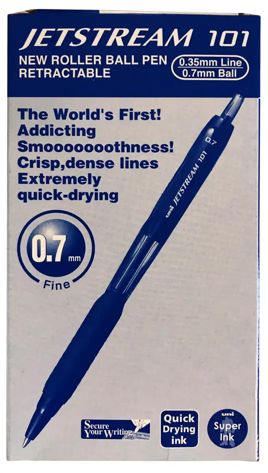 Długopis kulkowy Jetstream Uni SXN-101 z szybkoschnącym tuszem, lekko pisze i nie przerywa, nawet na śliskim papierze np. fakturach. Długopis wyposażony jest w gumowy uchwyt dzięki czemu zapewnia komfort pisania.
   *Kolor tuszu: niebieski
   *Średni...