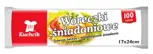 Woreczki śniadaniowe to wysokiej jakości produkty przeznaczone do użytku domowego jak i gastronomii.

     *Wymiary: 17x24 cm,
     *Opakowanie zawiera: 100 szt.