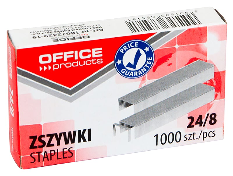 Zszywki biurowe 24/8 OFFICE Products 1000 sztuk w opakowaniu