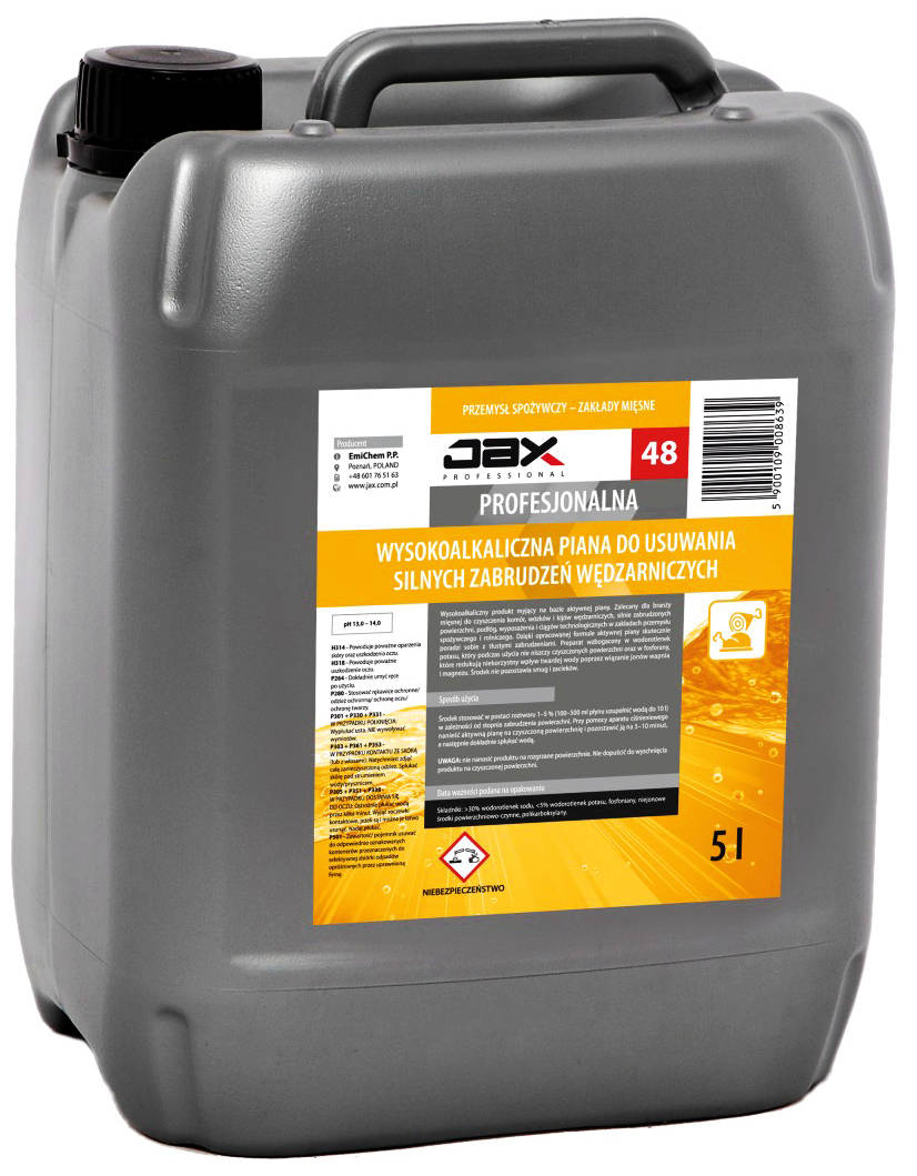 Wysokoalkaliczny produkt myjący na bazie aktywnej piany. Czyści naprawdę mocne zabrudzenia. Zalecany dla branży mięsnej, do komór wędzarniczych.
Dzięki opracowanej formule aktywnej piany skutecznie poradzi sobie z tłustymi zabrudzeniami komór i pieców...