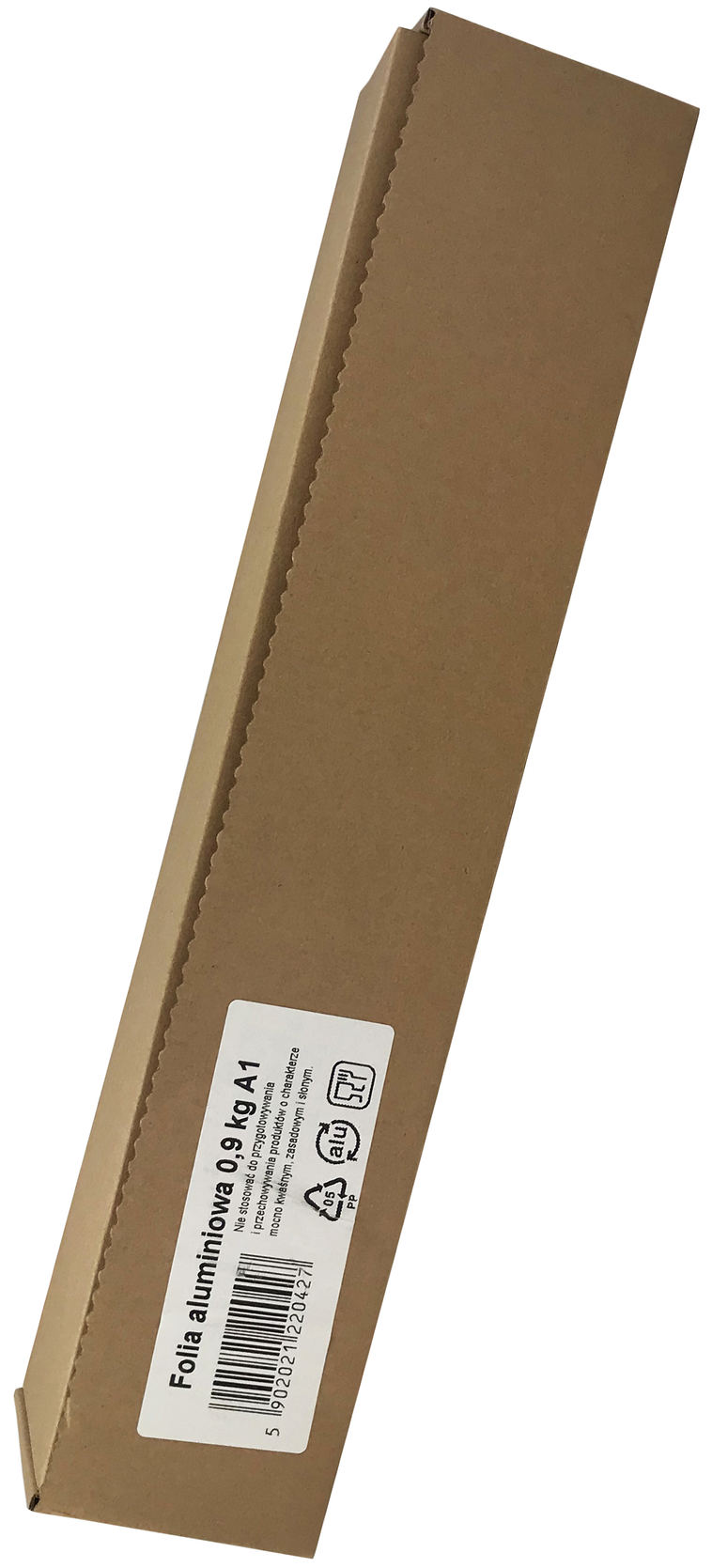 Folia aluminiowa 29cm szerokości 72m długości 0,9kg w kartonie z ostrzem do cięcia.