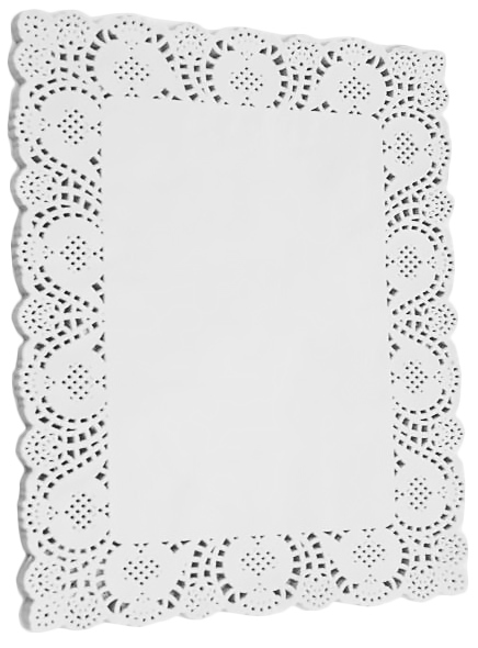 Serwetka ozdobna pod tort papierowa 25x17 cm z ażurową krawędzią, 250 sztuk