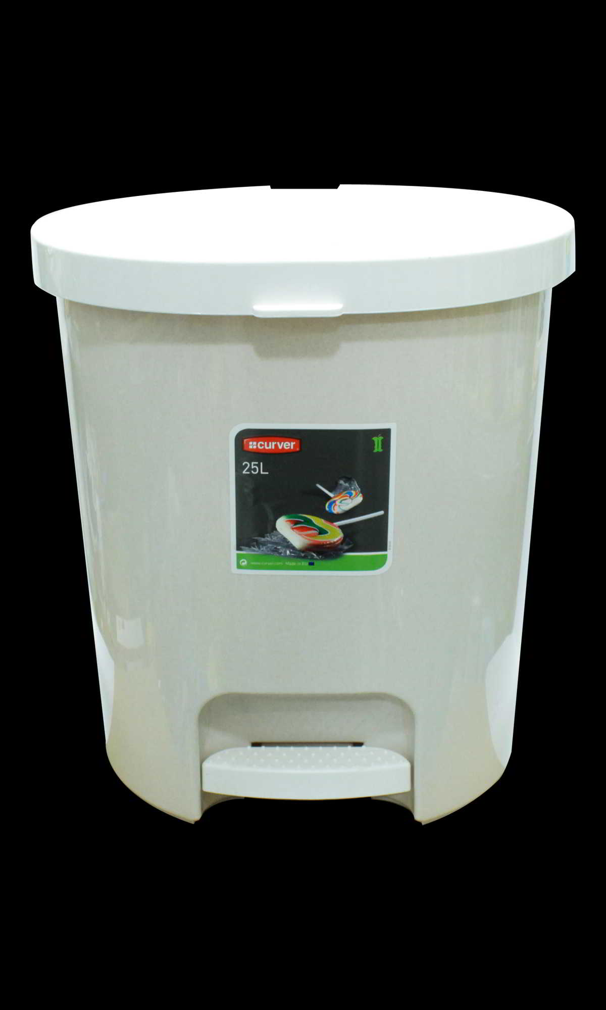 Kosz z pedałem 25L CURVER Praktyczny kosz na śmieci, zapewniający czystość w pomieszczeniu. Doskonale sprawdzi się w łazience, biurze jak i kuchni. Wykonany z wysokiej jakości tworzywa sztucznego. Zbiornik na śmieci, otwiera się nogą za pomocą specjalnego pedału. Pojemność: 25L.