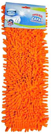 Wkład mopa płaskiego Feniks szenilowy, pomarańczowy, wymiary 40cm x 12cm.