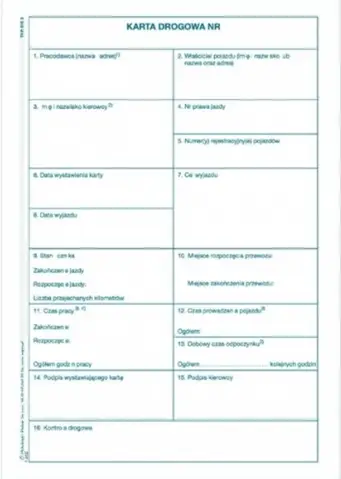 DR Karta Drogowa A5 z numer. Michalczyk (SM/101) 802-3
