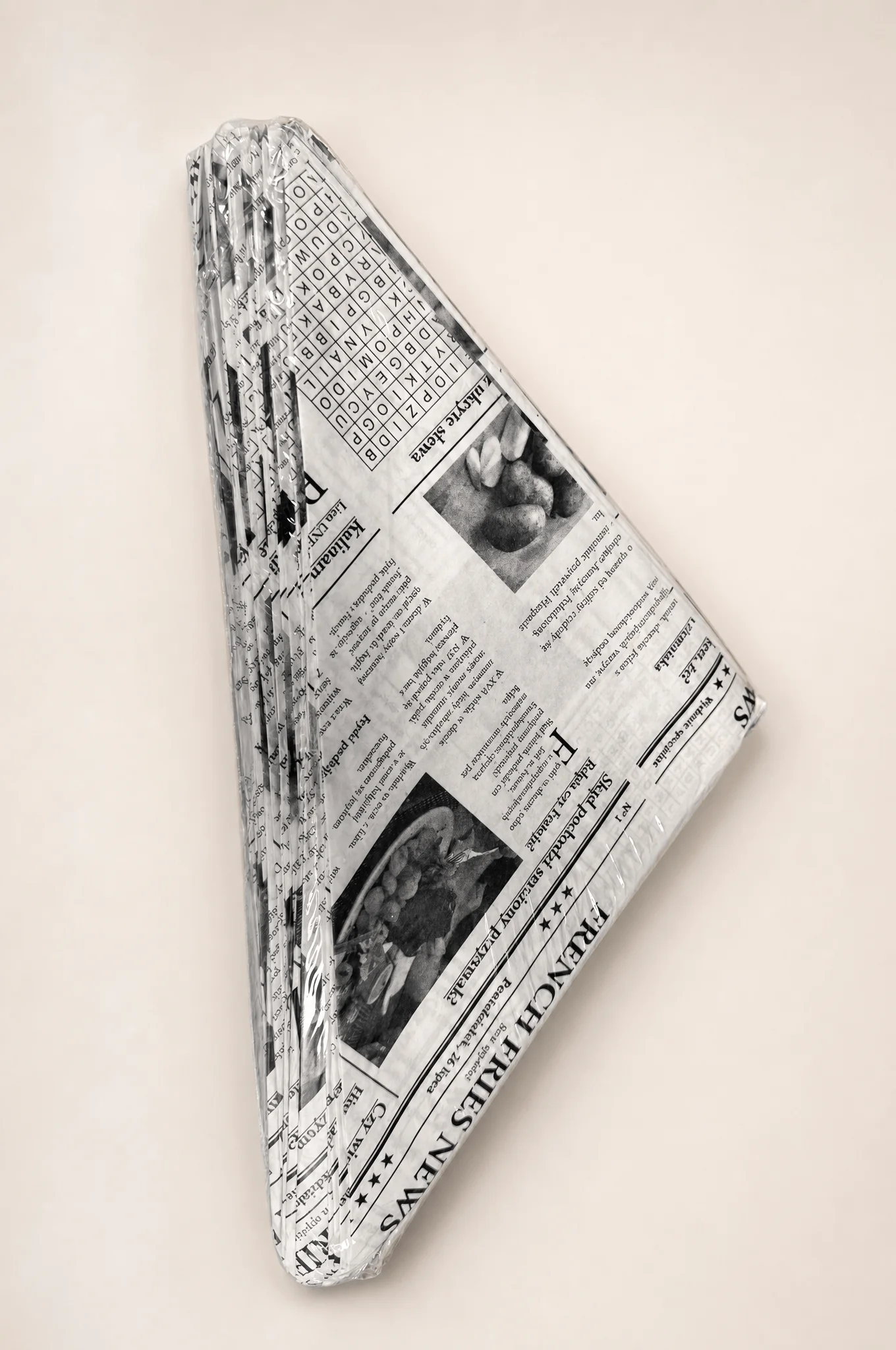 Opakowanie na frytki 100g, format rożka gazeta, 200 sztuk, wymiary 180x180mm