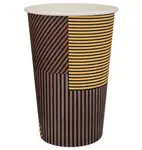 Kubek papierowy 330ml Linie bia/br 50szt średnica 80mm