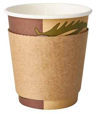 Owijka termiczna do kubka papierowego 200-250ml kraft z dwuwarstwowej tektury falistej.