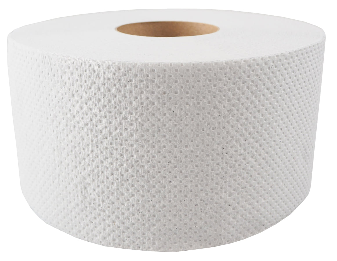 Papier toalet.podajn.18cm biały makulatura 2war. 100mb Papier toaletowy podajnik 2-warstwowy biały makulatura 100mb średnica 18cm