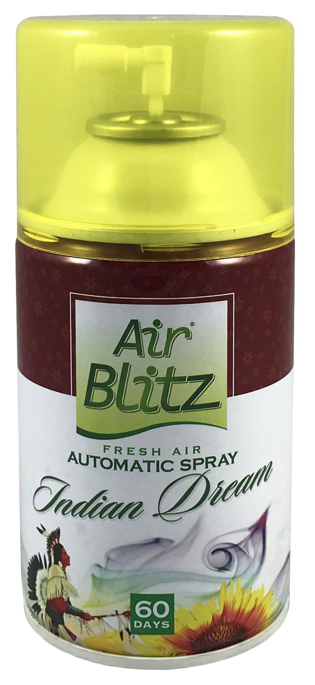 Odświeżacz KALA puszka Air Blitz 260ml. INDIAN DREAM Odświeżacz Air Blitz puszka 260ml Indian Dream do rozpylacza automatycznego, żółto-bordowa, wydajność 60 dni
