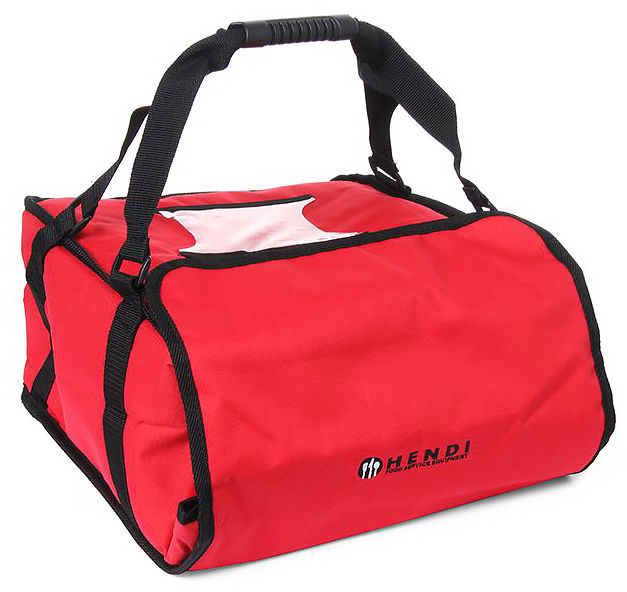 Hendi torba na pizze 4 kartony. Dzięki tym torbom produkt dotrze do klienta gorący i zachowa walory smakowe. Torby wykonane z mocnych, łatwo zmywalnych materiałów. Posiadają przeźroczystą kieszeń na rachunki.

     *Wymiary wewnętrzne 35cm x 35cm x 18cm