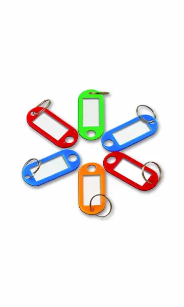 Wykonane z tworzywa. Okienko z etykietą zabezpieczone folią ochronną. Mix kolorów
