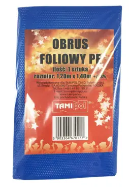 Obrus foliowy jednorazowy niebieski 120/140 cm