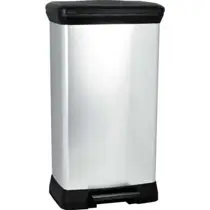 Kosz z pedałem 50L CURVER  metalizowany