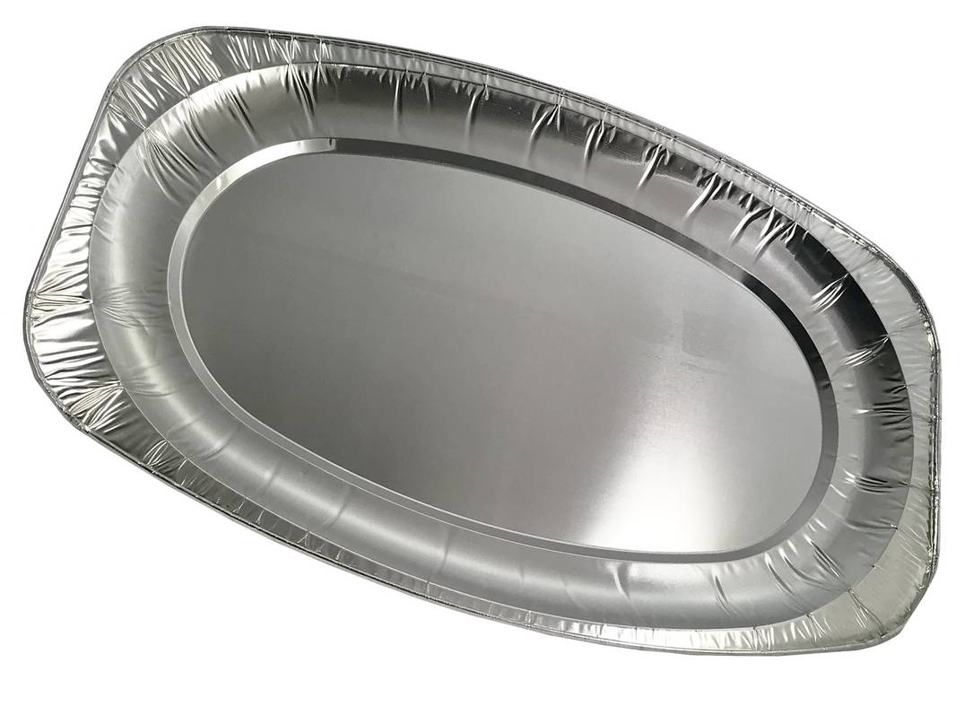 Patera aluminiowa duża owalny kształt wymiary 55x36x3 cm