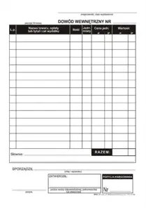 DR Dowód wewnętrzny A5