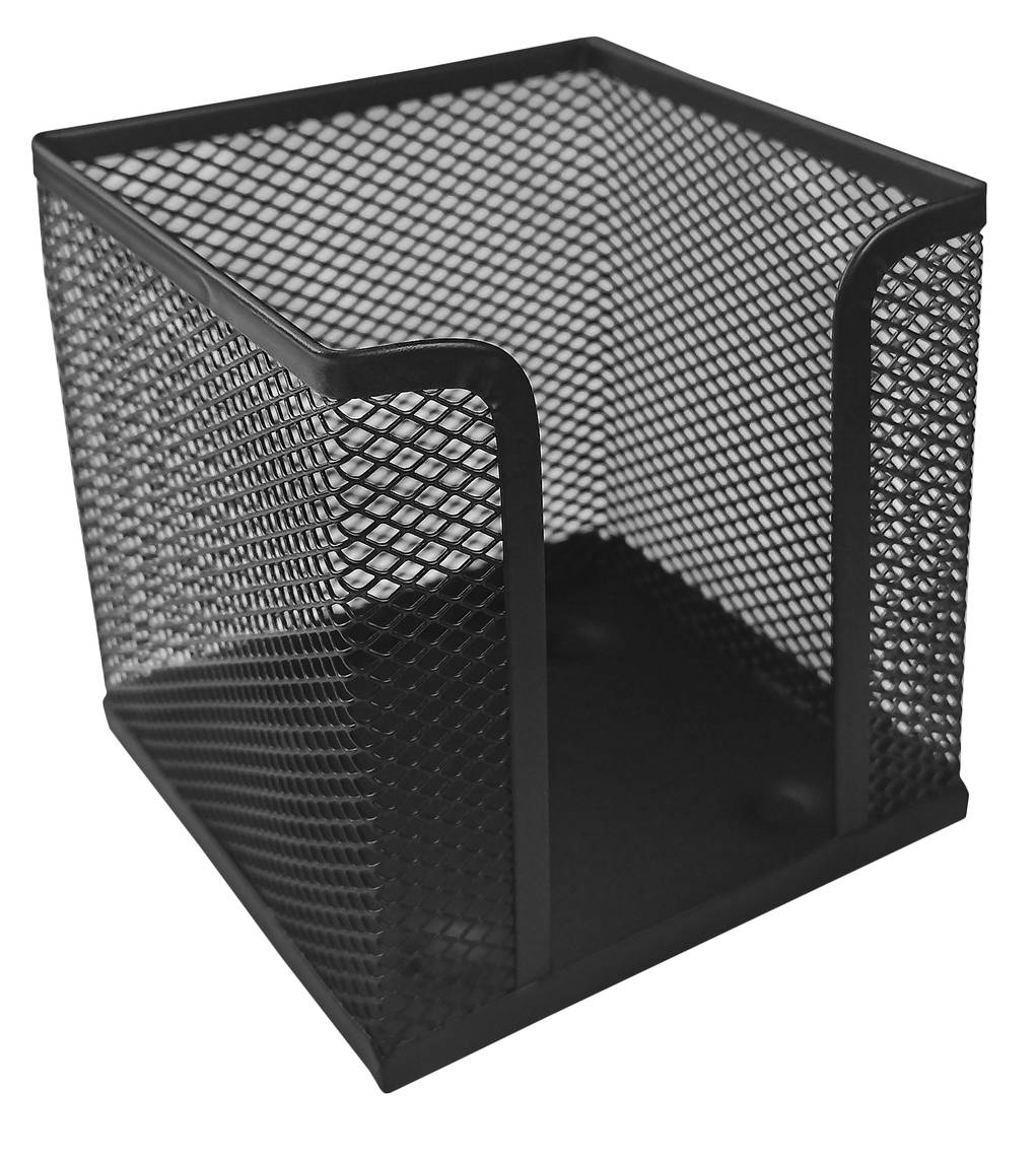 Przybornik metalowy na karteczki biurowe CZARNY 10x10x10cm