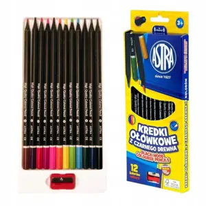 Kredki ołów.heks.czarne drewno 12K+temp ASTRA