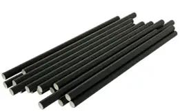 Słomki papierowe czarne krótkie 150mm fi-8mm 200 sztuk GreenFrog