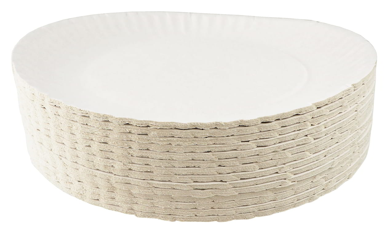 Talerz papierowy 18cm biały, stos 100 sztuk