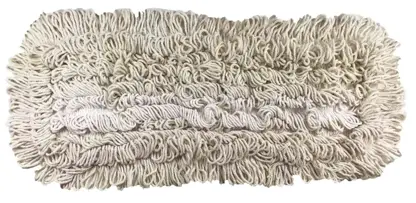 Mop płaski bawełniany 40 cm z kieszenią do systemu dwuuchwytowego, białe włokna.