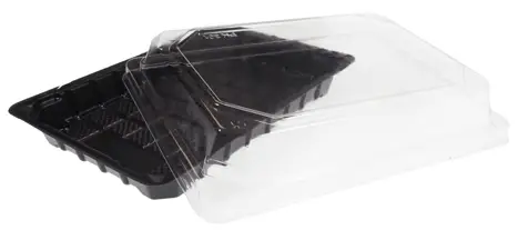 Pojemnik na SUSHI Formipack 301 50szt OPS spód czarny 185/130/19 pokrywa transparentna 191/134/32