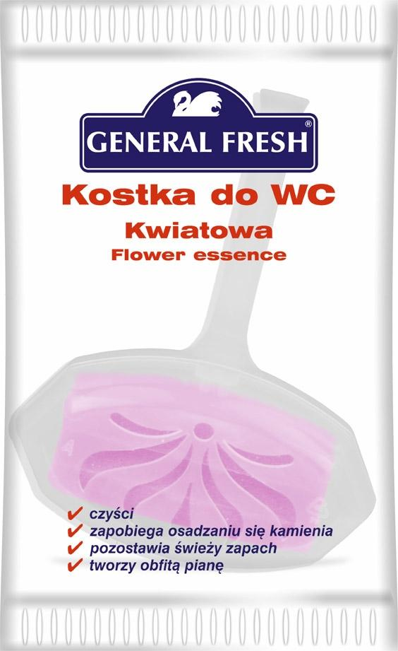 Kostka WC General Fresh W FOLI 35g KWIATOWY Kostka do WC General Fresh kwiatowa 35g w foli, różowa z zapachem kwiatowym