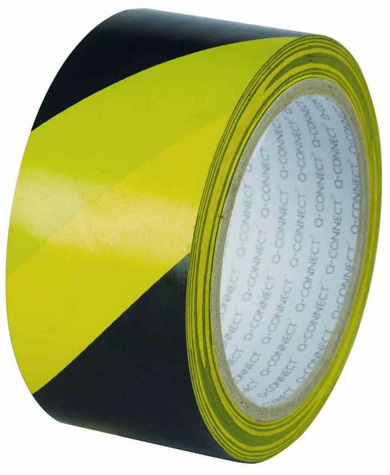 Taśma ostrzegawcza czarno-żółta 48mm x 33m samoklejąca do oznaczania stref niebezpieczeństwa