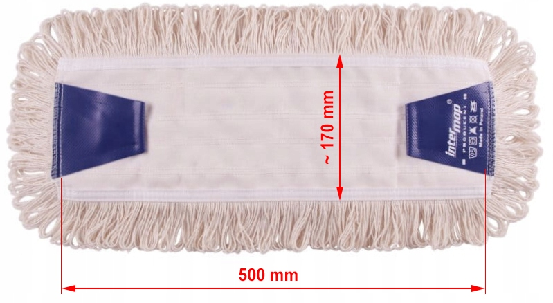 Wysokiej jakości mop bawełniany, z lini ekonomicznej przeznaczony do mycia na mokro i na wilgotno. Nadaje się do wszystkich rodzajów posadzek. Posiada proste kieszenie bez odpływów.
     *Długość: 50 cm.
     *Temperatura prania: 90°C
     *Ilość cy...