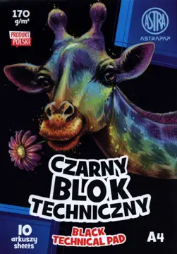 Blok Techniczny A-4 10kart.Czarny ASTRA 170g - widok alternatywny