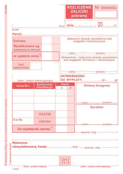 Druki akcydensowe przeznaczone do wypełniania, wykorzystywane w czynnościach urzędowych, handlowych. Niezbędne w funkcjonowaniu firm, urzędów i innych jednostek zgodnie z obowiązującymi normami prawnymi.