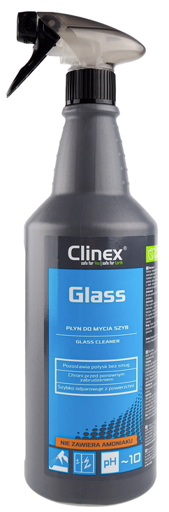 Płyn do mycia szyb Clinex Glass 1L w sprayu z czarnym tryskerem