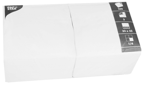 Serwetka gastronomiczna biała dwuwarstwowa 33x33 cm opakowanie 250 sztuk