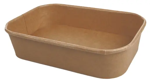 Miska papierowa Kraft PROSTOKĄTNA 500ml 50szt 115x165x40mm