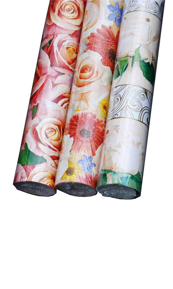 Papier ozdobny na rolce 200x70cm POL-MAK mix wzorów kwiatowych róże stokrotki