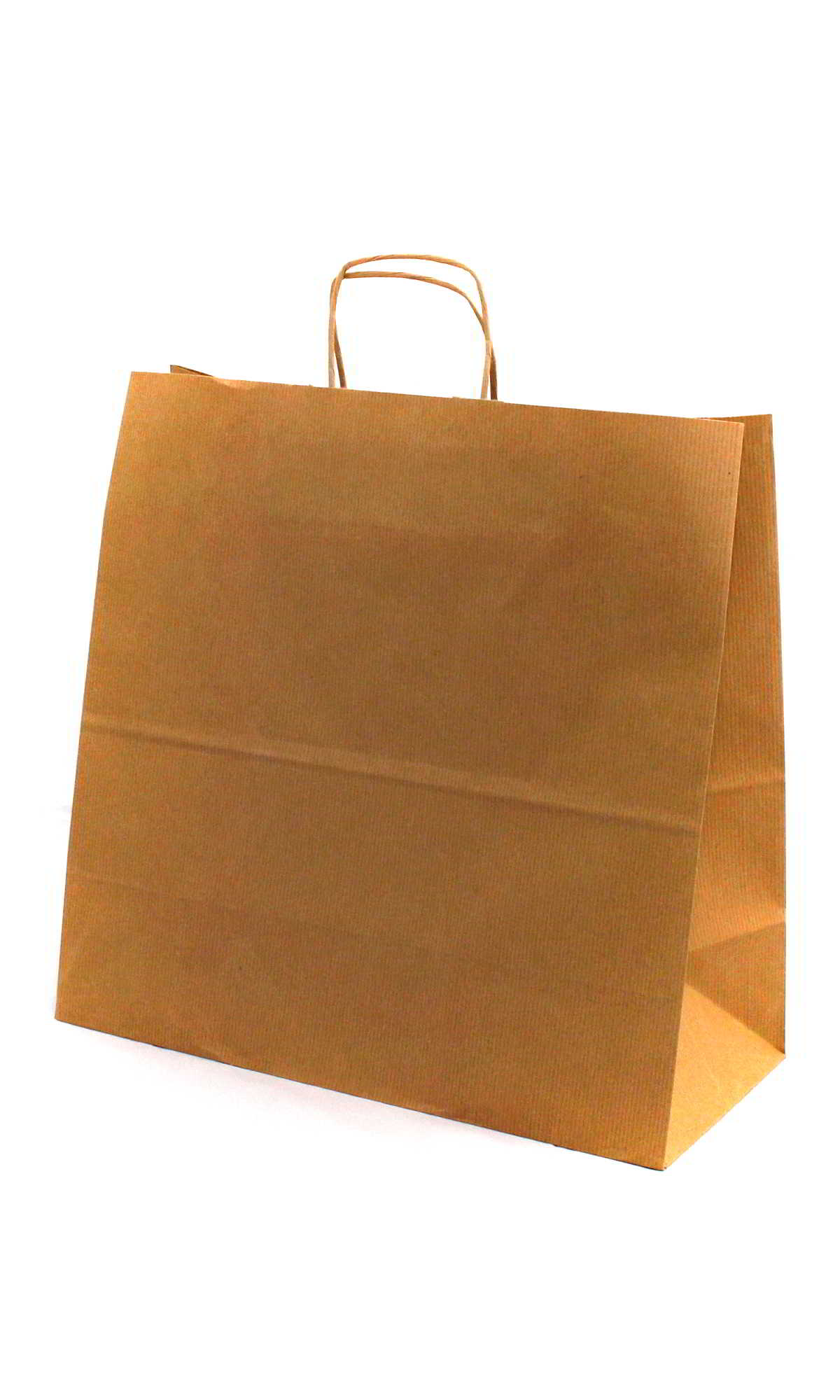 Torba pap. klockowa SZARA 40/18/39 1szt skrętne ucho, gładka Torba papierowa kraft z skrętnymi uchwytami, wymiary 40x18x39 cm