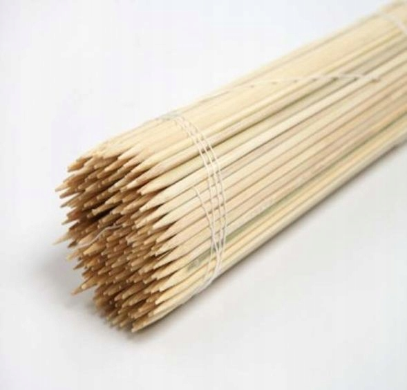 Drewniane patyki do szaszłyka 25 cm, pęczek 200 sztuk, naturalne drewno zaostrzające