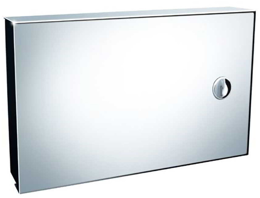 Podajnik na rękawice foliowe STAL SATYNA Podajnik rękawic foliowych wykonany ze stali szlachetnej o polerowanym wykończeniu. Najwyższa jakość materiałów i perfekcyjne wykonanie gwarantują niezawodność podajnika. Pojemnik na rękawice foliowe wyposażono w solidny, stalowy zamek.