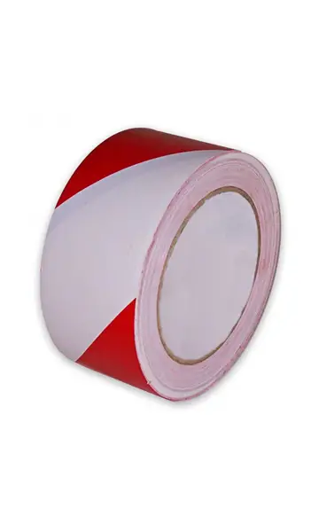 Taśma ostrzegawcza nieklejąca biało-czerwona 75mm×100m na rolce