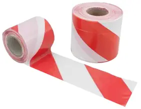 Taśma nieklejąca ostrzegawcza biało-czerwona 75mm×100m
