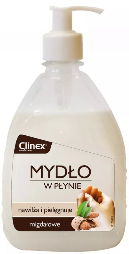 Mydło CLINEX w płynie 0,5L z pompką, kremowe, z ekstraktem migdałowym