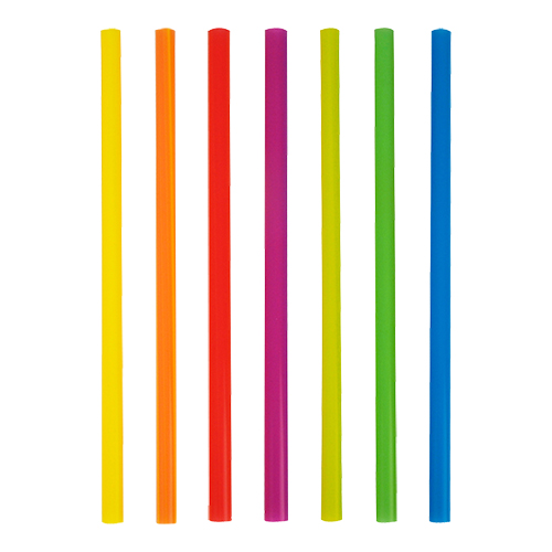 Słomki plastikowe proste 22cm kolor mix opakowanie 500 sztuk