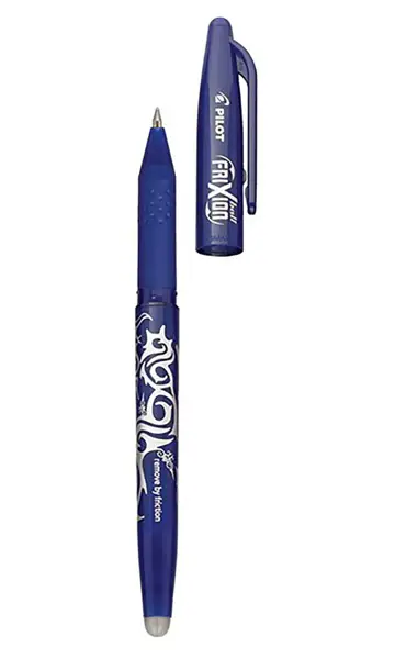 Pilot Frixion Ścieralny, charakteryzuje się opływowym kształtem oraz wzornictwem, ergonomiczny uchwyt został tak zaprojektowany aby pióro dobrze się układało w dłoni. Grubość lini: 0,7mm.