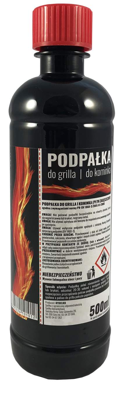 Podpalka płynna to produkt przeznaczony do ułatwienia rozpalenia ognia. Zagęszczona, bezbarwna, wygodna w użyciu, ułatwia rozpalanie ognisk, grilla, kominków i pieców. Skraca czas oczekiwania na płomień i ciepło. Butelka posiada bezpieczne zamknięcie. ...