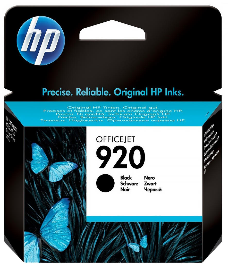 Tusz HP 920 czarny do drukarek OfficeJet, pojemność 12ml, opakowanie oryginalne.