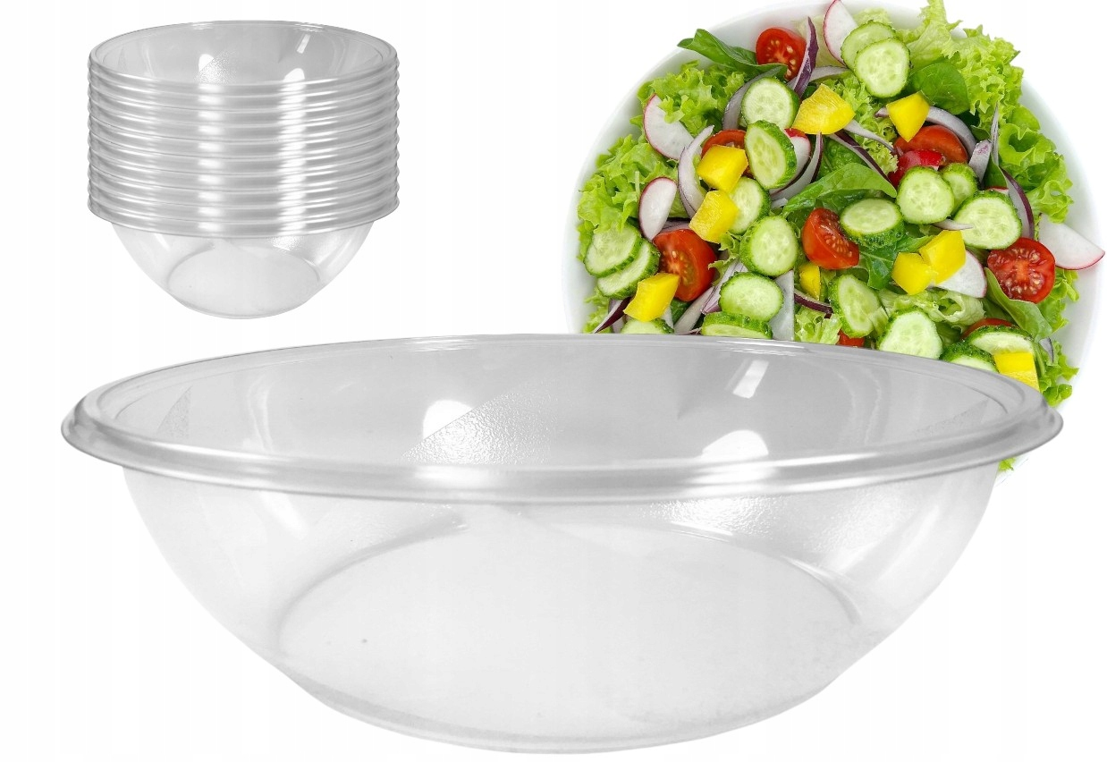 Miska sałatkowa przezroczysta 23cm 1500ml jednorazowa.