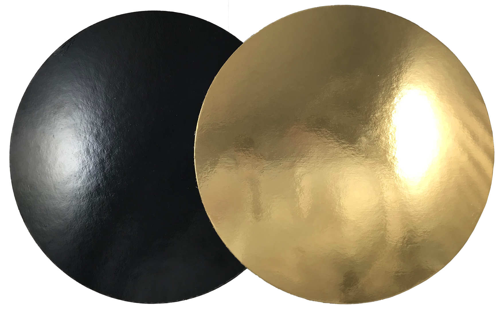 Podkładka okrągła 26 cm czarna i złota laminowana, 1 sztuka