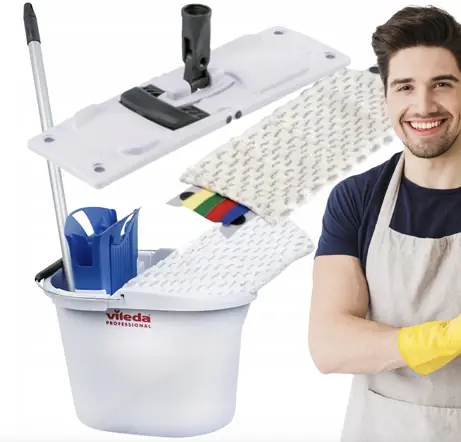 VILEDA zestaw UltraSpeed Mini wiadro+kij teleskopowy+ uchwyt+ nakładka+wyciskarka
